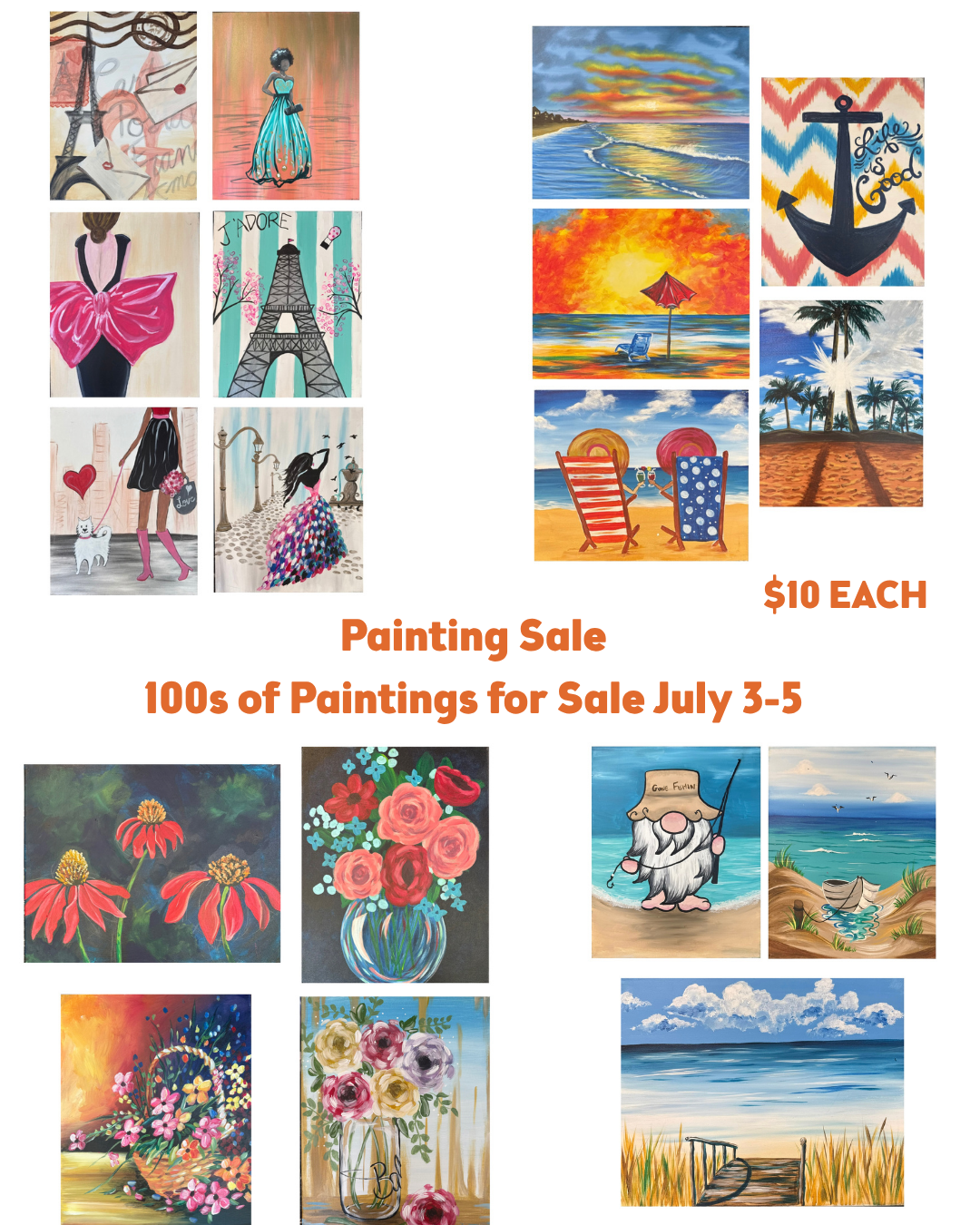 Painting Sale 100s of Paintings for Sale July 3-5 $10 Each.png